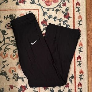 Nike Black Track Pants with White Swoosh Logo